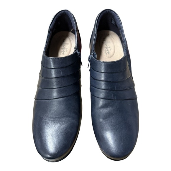 Women's Clarks Collection Zip Up Clogs Booties Shoes Size 10 Black NWT - Picture 4 of 7